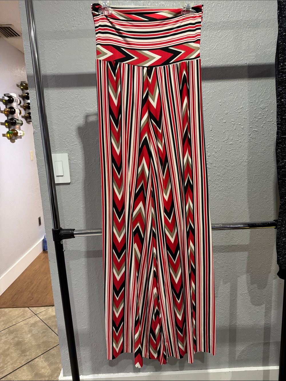 High-Waist Wide-Leg Striped Palazzo Pants - Red Multi